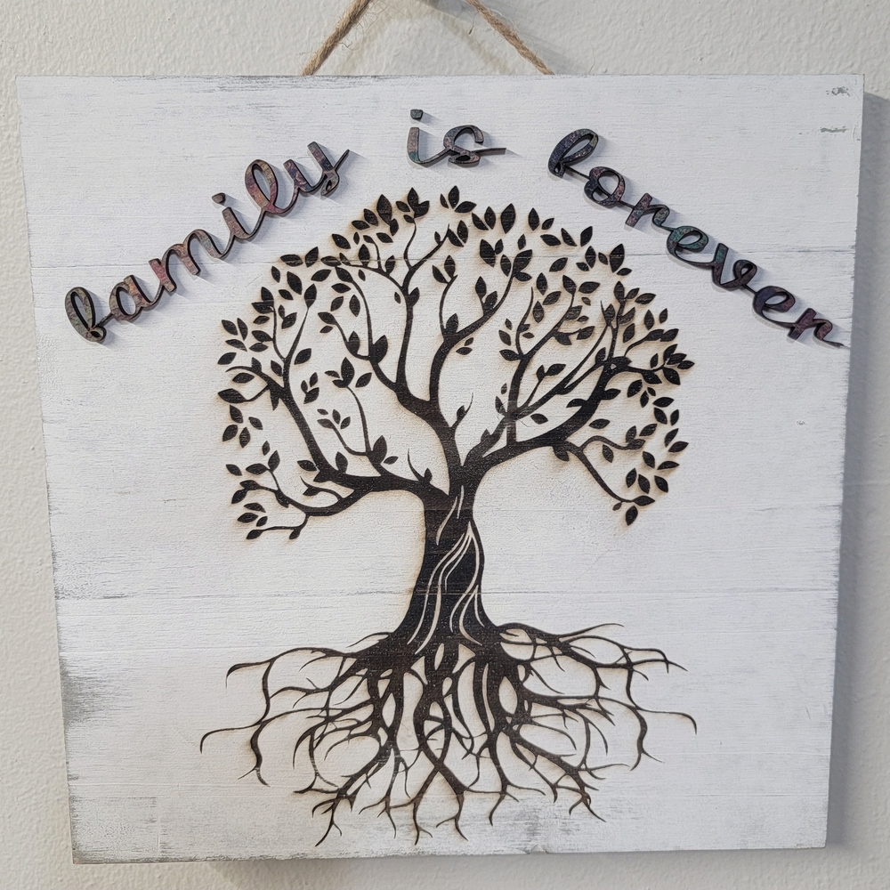 Family Tree Wall Art Decor - Brown and Black